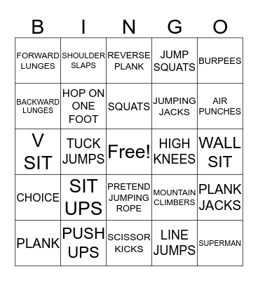 PARTNER FITNESS BINGO Card