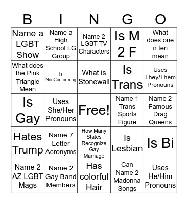 LGTBingo Card