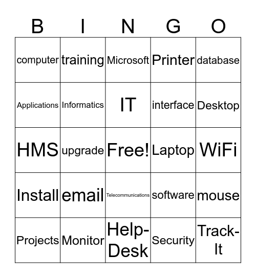National IT week Bingo Card