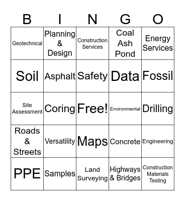 S&ME  Bingo Card