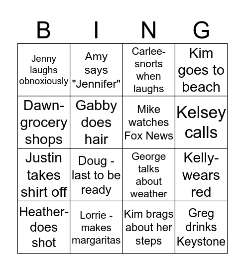 KIM's 50 th BINGO Card