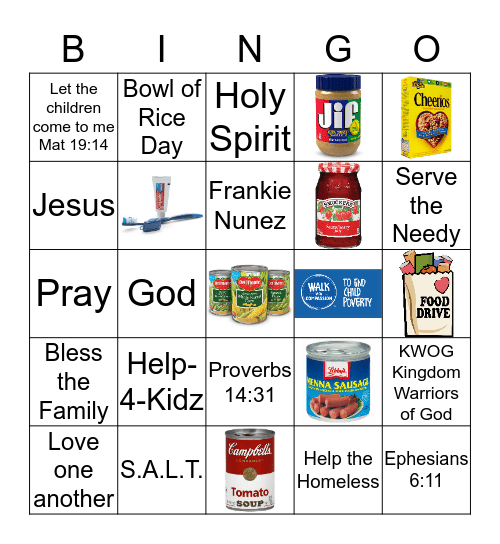 S.A.L.T. Serving & Learning Together Bingo Card