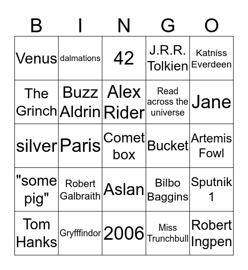 Lit. bits & pieces - D Bingo Card
