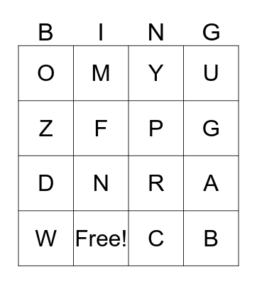 Bingo Time! Bingo Card