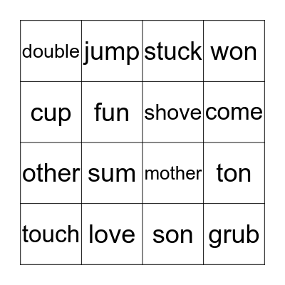 /u/ sound Unit 14  Bingo Card