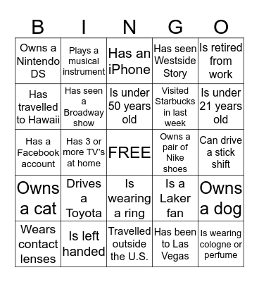 Nakamura Family Reunion  Bingo Card