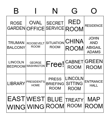 THE WHITE HOUSE Bingo Card