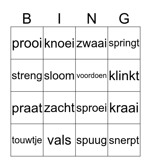 Leestechnische les 2.15 Bingo Card