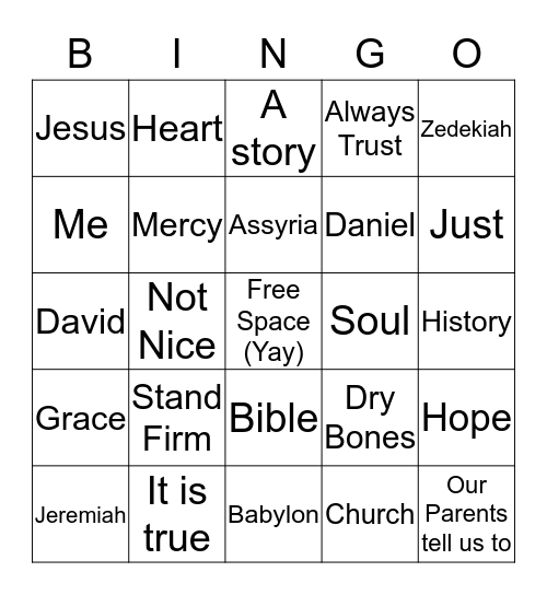The Greenhouse Bingo Card