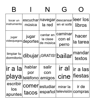 ¿Te gusta...? Bingo Card