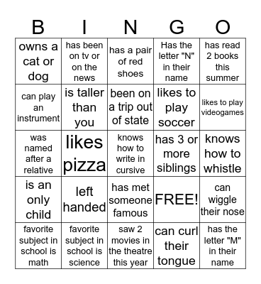 Pack 251 Bear Bingo Card