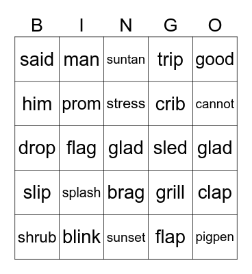 HFW Review, R and L Blends Bingo Card