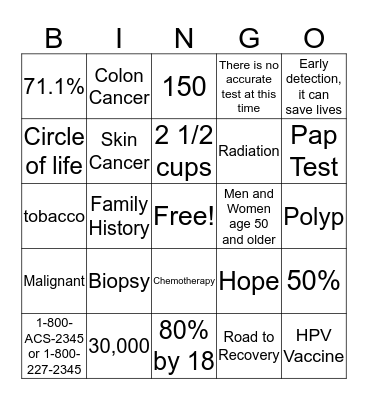 ACS BINGO Card