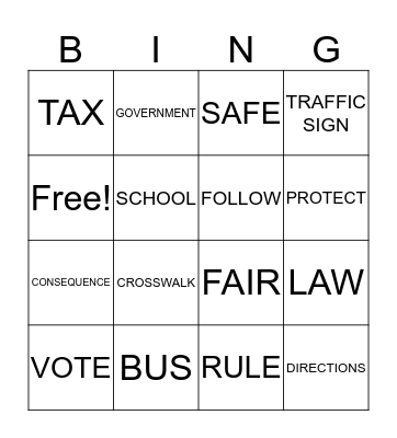 Laws Keep Us Safe  Bingo Card