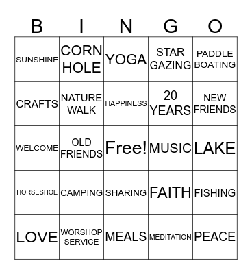 CAMP PHOENIX - 2017 Bingo Card