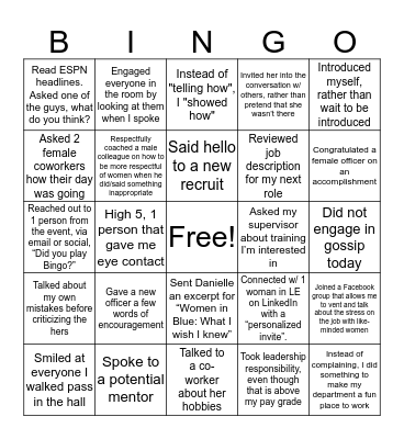 LEO Bingo Card