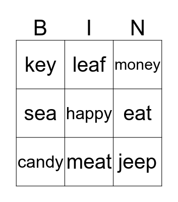 Seed Bingo Card