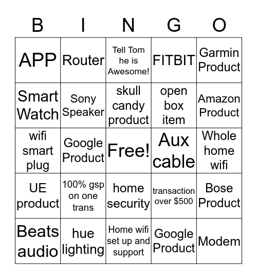 smart home bingo  Bingo Card