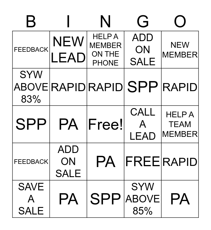 HOME IMPROVEMENT BINGO Card