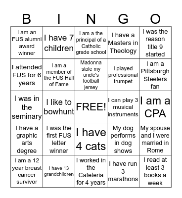 BARON BINGO! Bingo Card