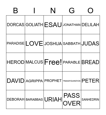 BIBLE BINGO Card