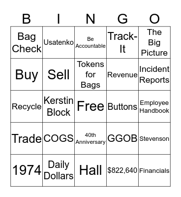 Buffalo Bingo! Bingo Card