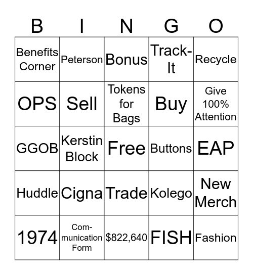 Buffalo Bingo! Bingo Card