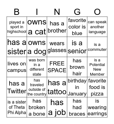 FIND SOMEONE WHO... Bingo Card