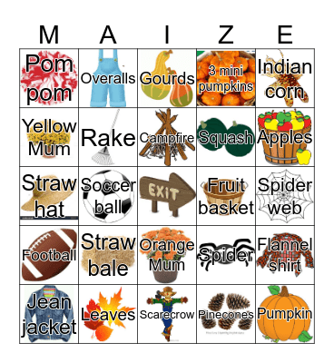 HarvestFest Bingo Card