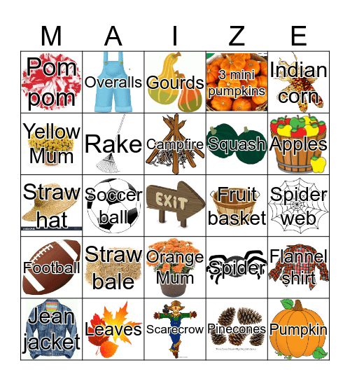 HarvestFest Bingo Card