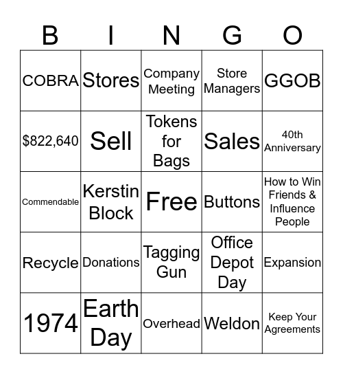 Buffalo Bingo! Bingo Card