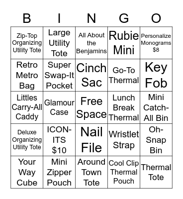 ~ Thirty-One Bingo ~ Bingo Card