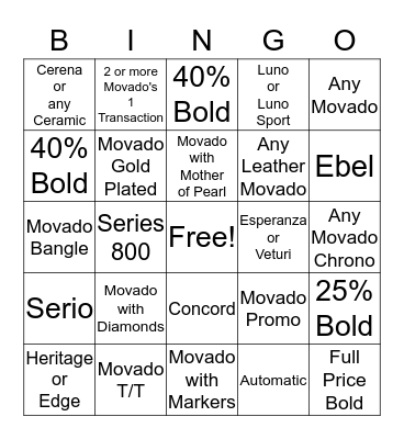 September Week 5 Bingo Card