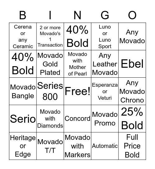 September Week 5 Bingo Card