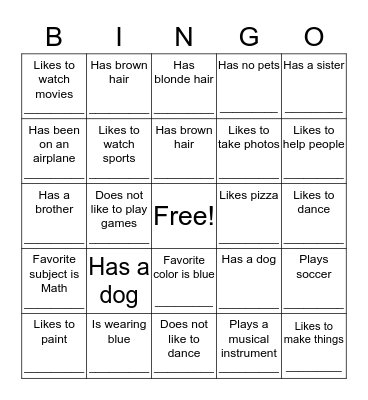 Find Someone Who... Bingo Card