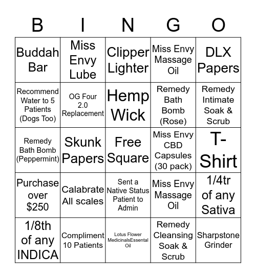 Bingo - Bliss - 24th September 2017 Bingo Card