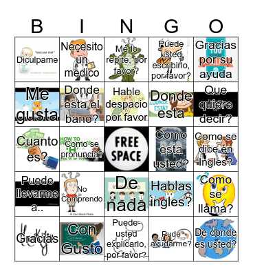 Spanish Bingo Card