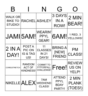 PPYL MEGA Bingo Card