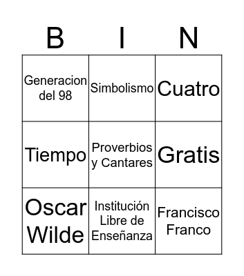 Caminante No Hay Camino Bingo Card