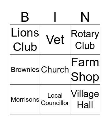Who's down your street? Bingo Card