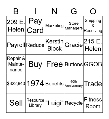 Buffalo Bingo! Bingo Card