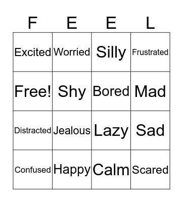 Feelings Bingo Card