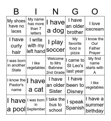 People Bingo Card