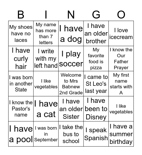 People Bingo Card