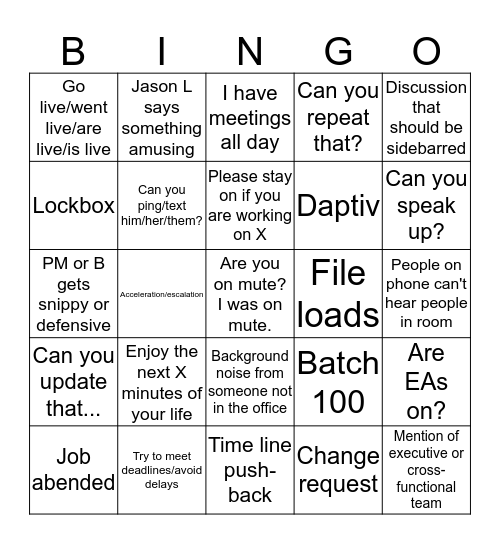 How To Survive a Meeting Bingo Card