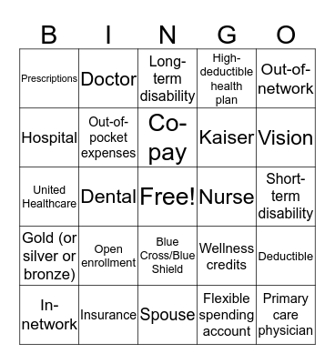 Benefits BINGO! Bingo Card