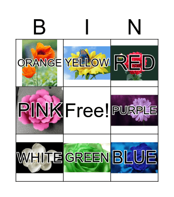 Colorful Flowers Bingo Card