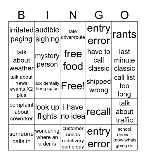 Office  Bingo Card