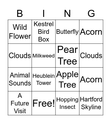 Auerfarm State Park Scenic Reserve Bingo Card