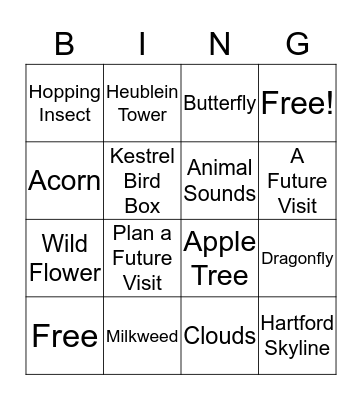 Auerfarm State Park Scenic Reserve Bingo Card
